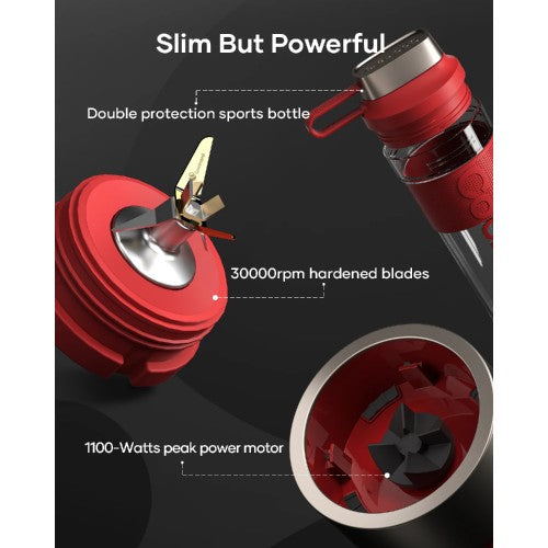 COCINARE Portable Smoothie Blender, 1100W Personal Blender with 16oz Cup for Smoothies, Shakes, Frozen Fruit, Ice, Nuts COCINARE Portable Smoothie Blender, 1100W Personal Blender with 16oz Cup for Smoothies, Shakes, Frozen Fruit, Ice, Nuts